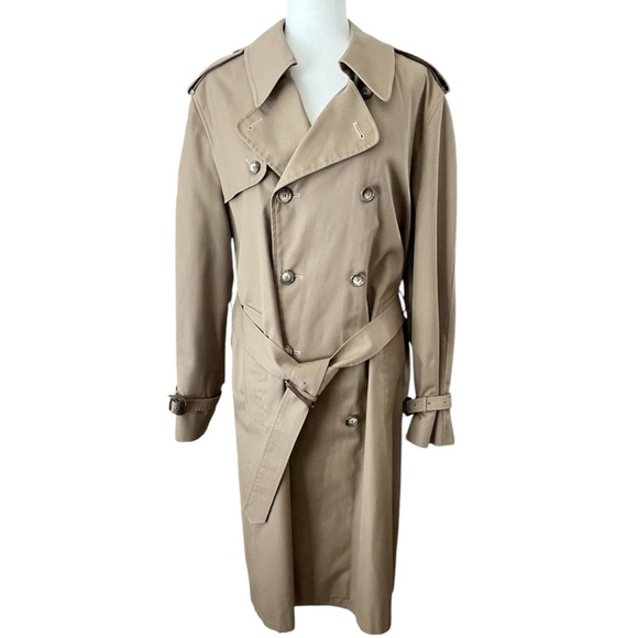 Nordstrom Other - Vintage Nordstrom Mens Size 40R Khaki Tan Classic City Long Belted Trench Unisex